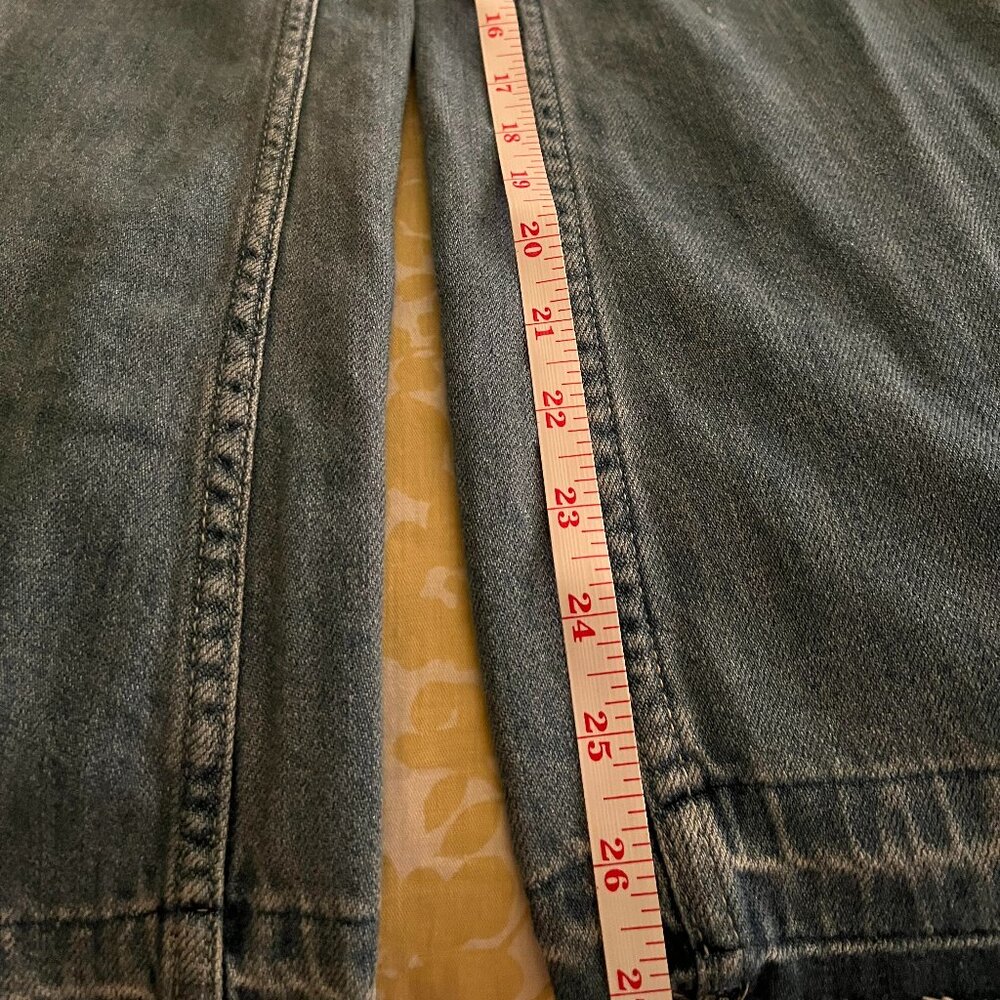 Free People Womens Denim Button Fly Bell Bottom Jeans Blue 25 - Picture 6 of 9